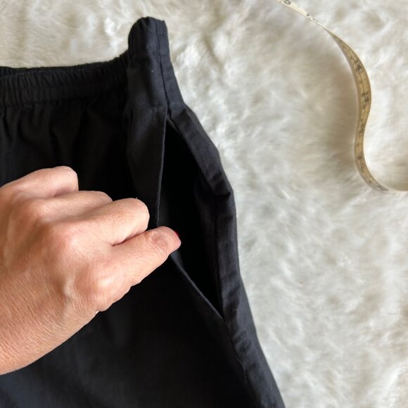 Anokhi Casual Elastic Waist Black Organic Cotton Relaxed Cropped Pants Small - Picture 5 of 8